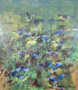 Acryl schilderij op paneel, Maya Wildevuur, Bloemenveld